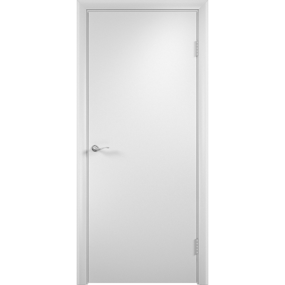 фото Дверь межкомнатная 920х2036 мм финишпленка белая глухая с притвором с замком verda дпг