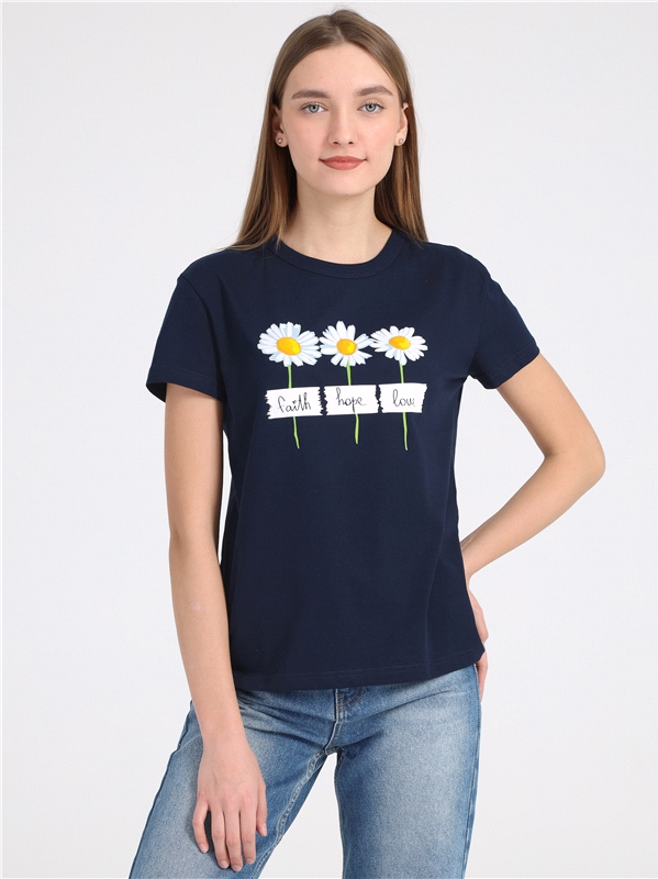 

Футболка женская Апрель ф269001010Р5 синяя 84/164, Синий, ф269001010Р5