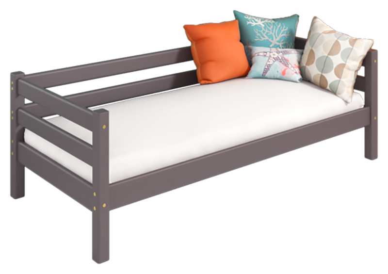Кровать ВоБаза Соня лаванда 80х190 см с задней защитой
