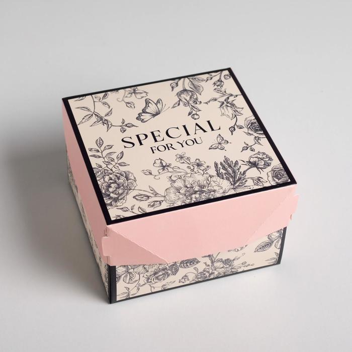 

Коробка складная «Special for you», 12 х 8 х 12 см, Розовый;черный