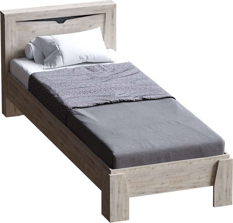 Кровать ВоБаза Соренто дуб бонифаций/кофе структурный матовый 90х200 см