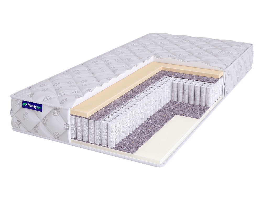 

Матрас BeautySon SPRING Soft EcoLatex 2 S1200 125х190, Белый, SPRING Soft EcoLateх 2 S1200