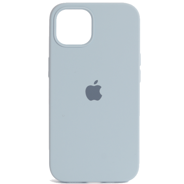 

Чехол iPhone 14 Plus Silicon Сase APL WS (с лого), серо-голубой