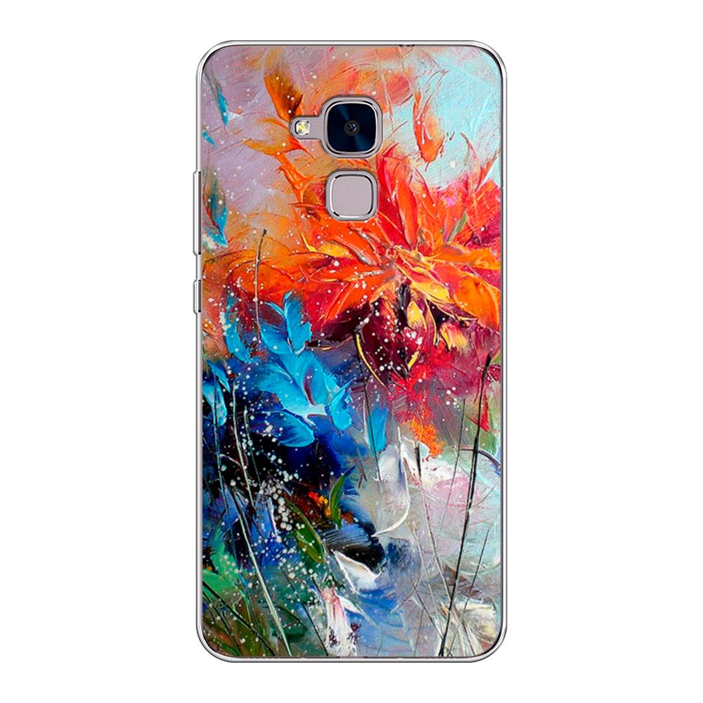 

Чехол на Honor 5C "Абстрактные цветы", Оранжевый;синий, 60450-4