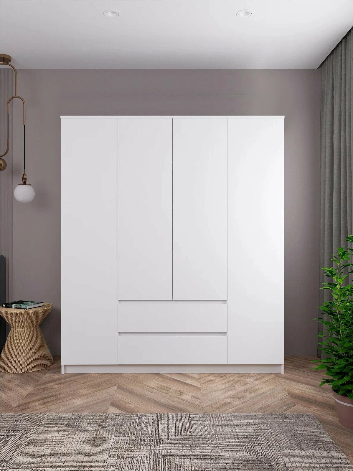 

Шкаф Распашной QualisMebel "Грааль Next" 1900х600х2200, Белый, Грааль Next