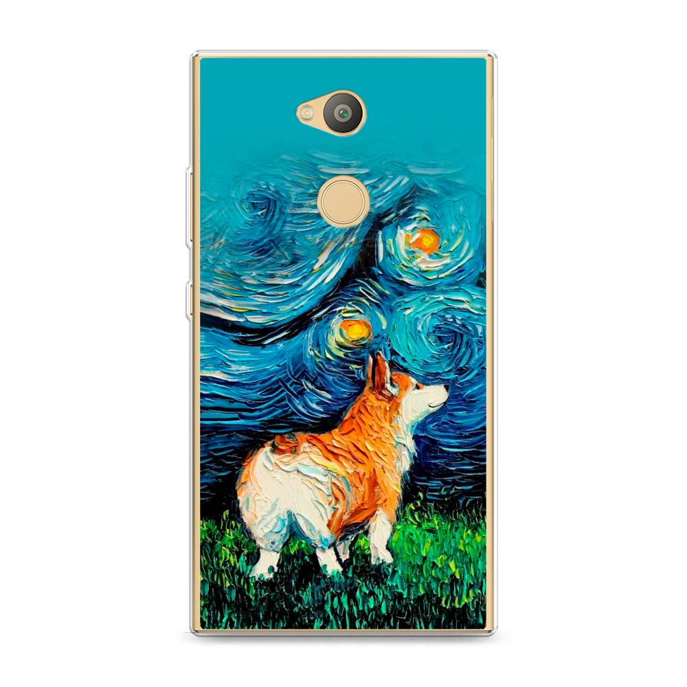 

Чехол на Sony Xperia L2 "Корги звёздная ночь", Коричневый;белый;зеленый, 53450-1