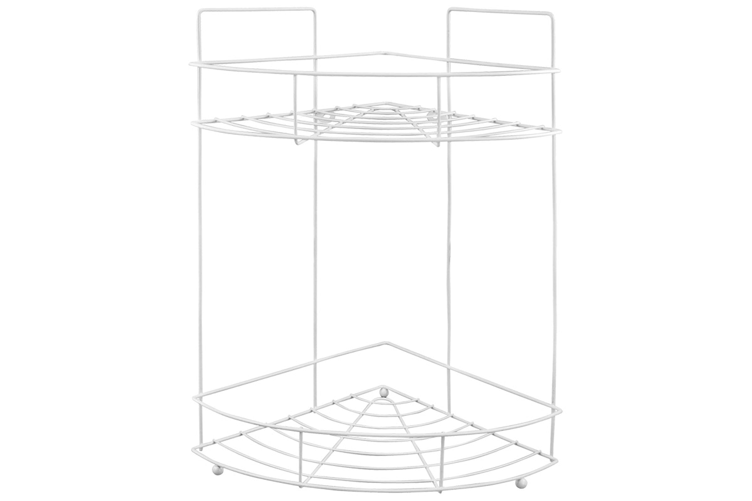 Полка угловая двухъярусная Рыжий кот W2348AP-2 (окраш.металл, цвет:белый)