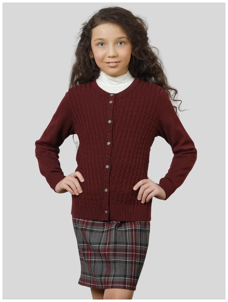 Жакет для девочек VAY 5223-7071 бордовый, 42 158 RU