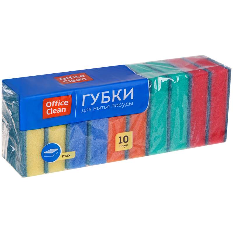 

Губки для посуды OfficeClean, арт. 248561, 10шт. х 5уп., Разноцветный