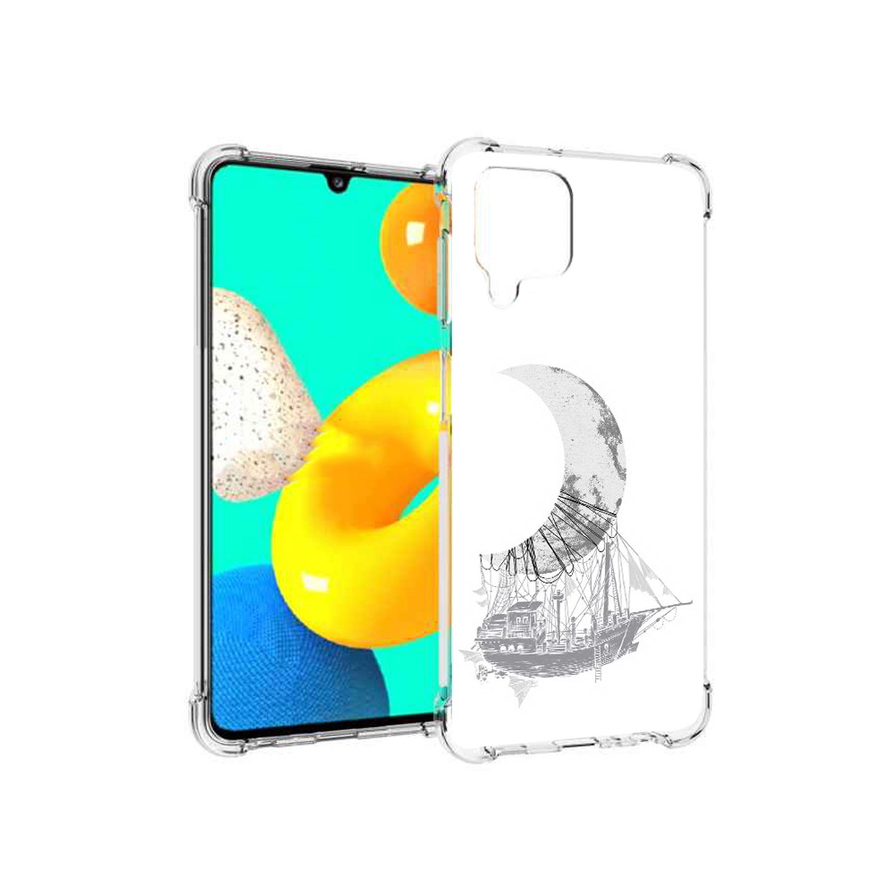 

Чехол MyPads Tocco для Samsung Galaxy M22 черно белый корабль полумесяц (PT226931.524.684), Прозрачный, Tocco
