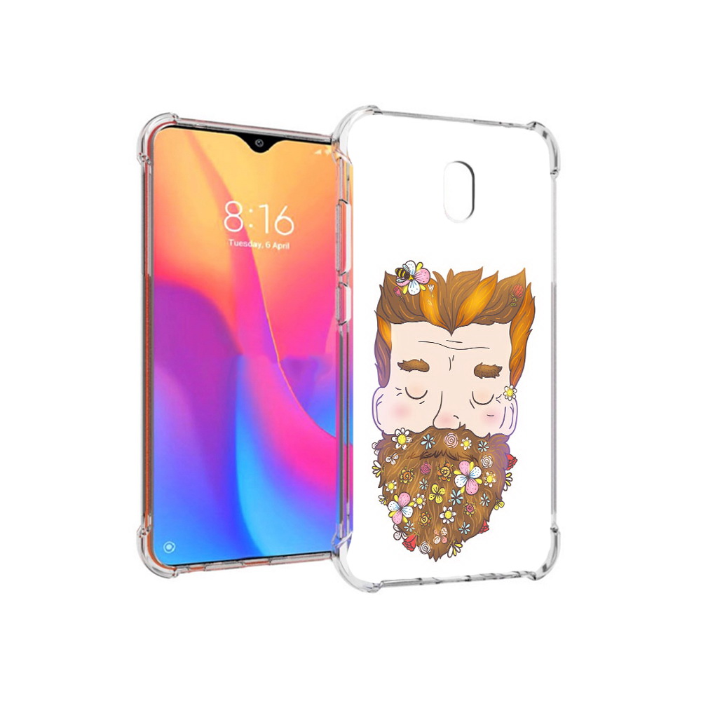 

Чехол MyPads Tocco для Xiaomi Redmi 8A мужчина с цветами в бороде (PT138948.272.489), Прозрачный, Tocco