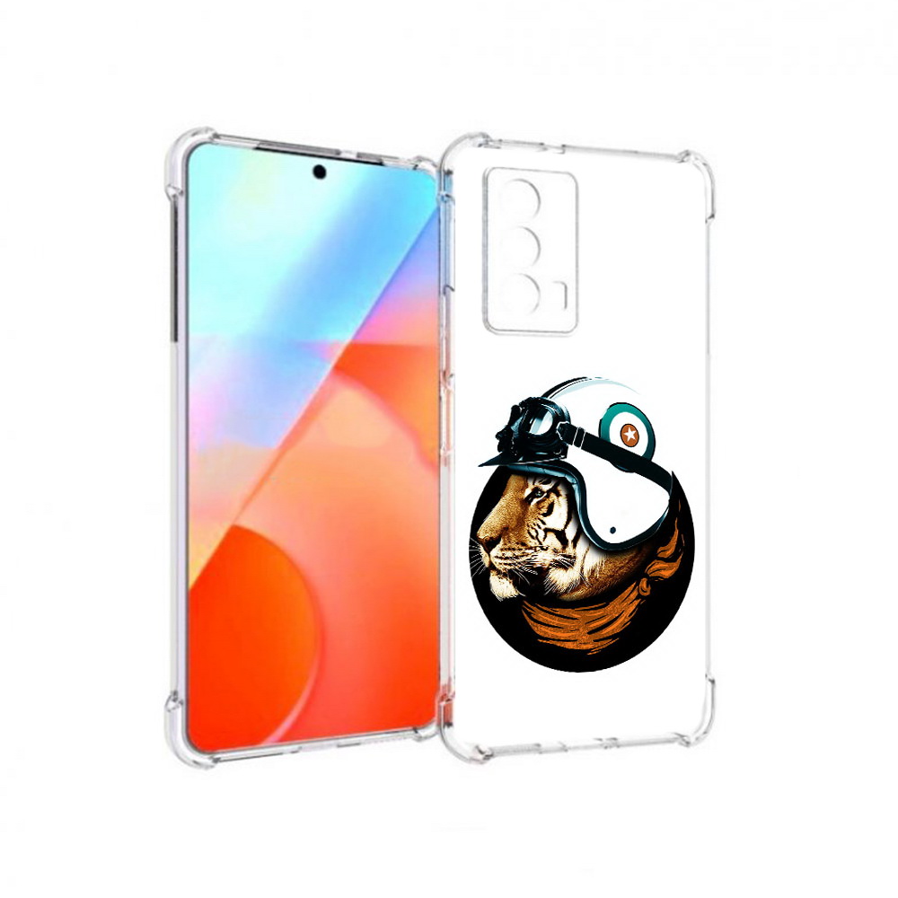 

Чехол MyPads Tocco для Vivo iQOO Z5 Тигр в шлеме (PT226980.401.171), Прозрачный, Tocco