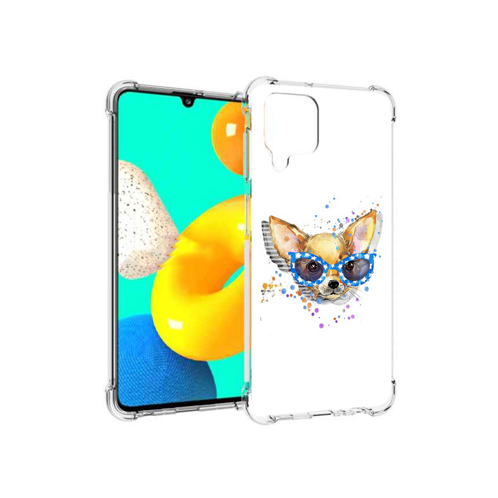 

Чехол MyPads Tocco для Samsung Galaxy M22 чихуа-хуа в очках (PT226931.524.691), Прозрачный, Tocco