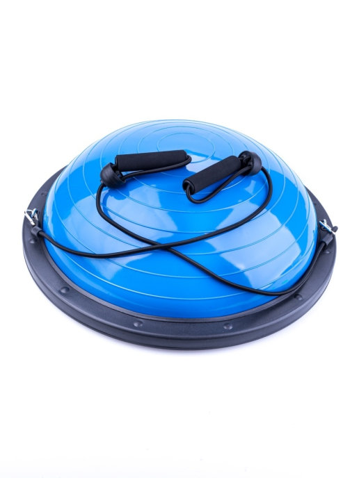 фото Балансировочная платформа, полусфера с эспандерами, 60 см. голубой solmax