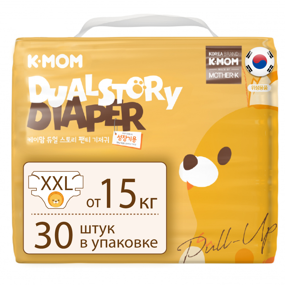 

Трусики-подгузники K-mom dualstory размер xxl от 15 кг 30 штук X-KX-0016