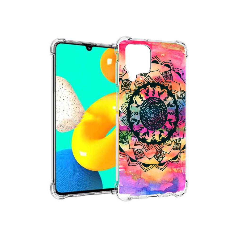

Чехол MyPads Tocco для Samsung Galaxy M22 яркая абстракция круглый цветок, Прозрачный, Tocco