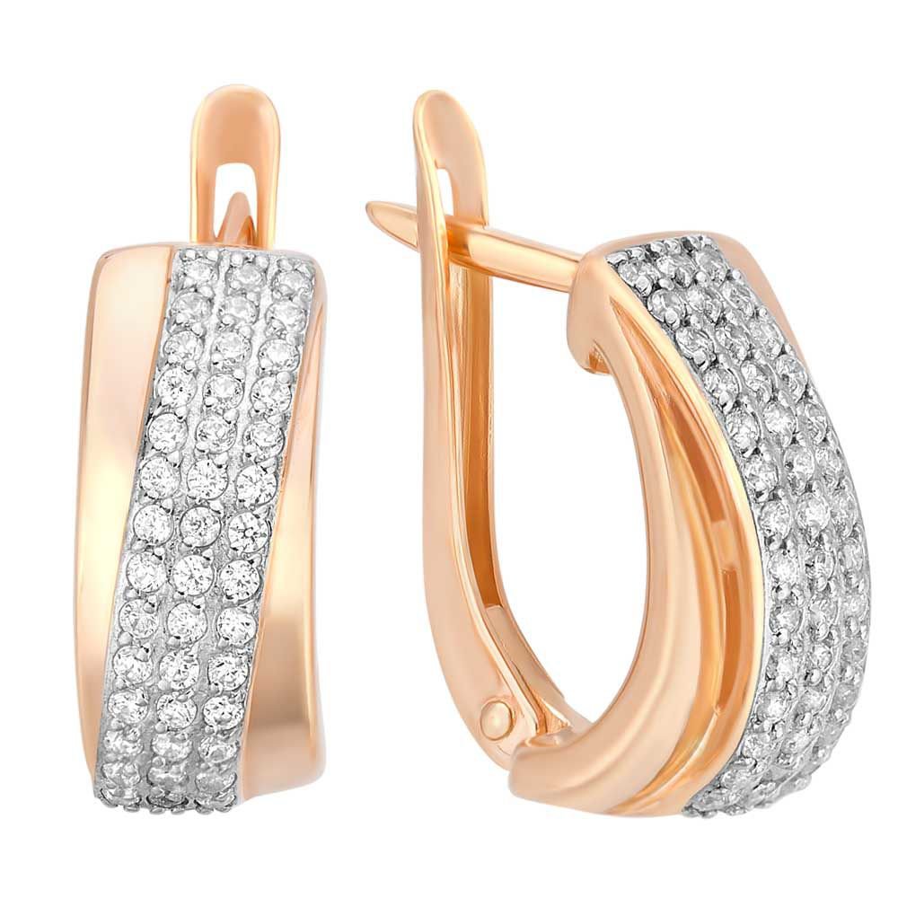 

Серьги из серебра 585Gold 702005279, фианит, 702005279