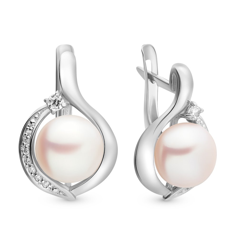 

Серьги из серебра 585Gold 702005665, жемчуг культивированный/фианит, 702005665