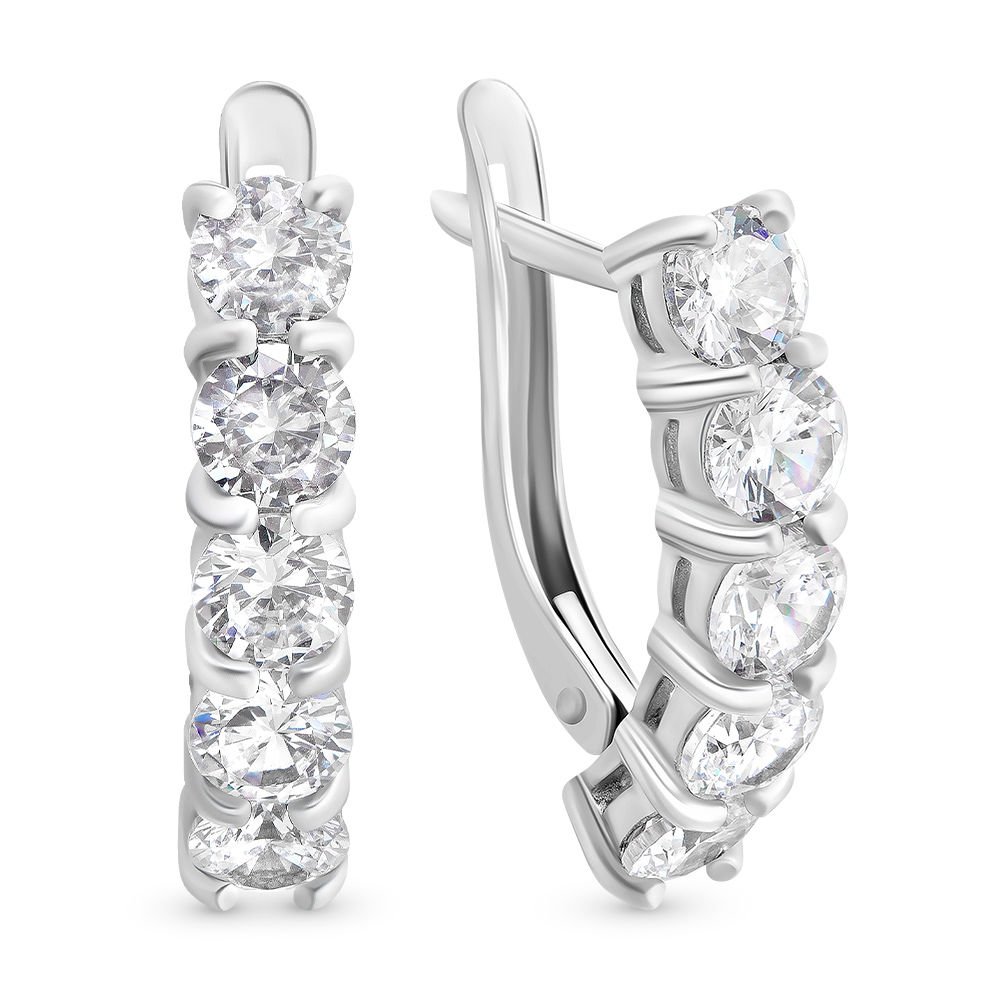 

Серьги из серебра 585Gold 702005859, фианит, 702005859