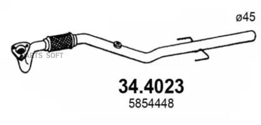 

Труба выхлопного газа ASSO 344023