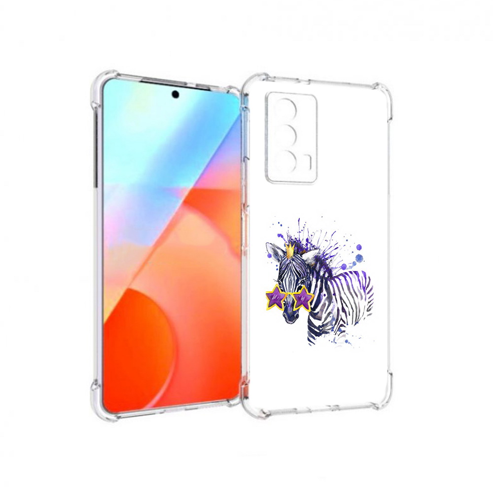 

Чехол MyPads Tocco для Vivo iQOO Z5 акварельная зебра (PT226980.401.215), Прозрачный, Tocco