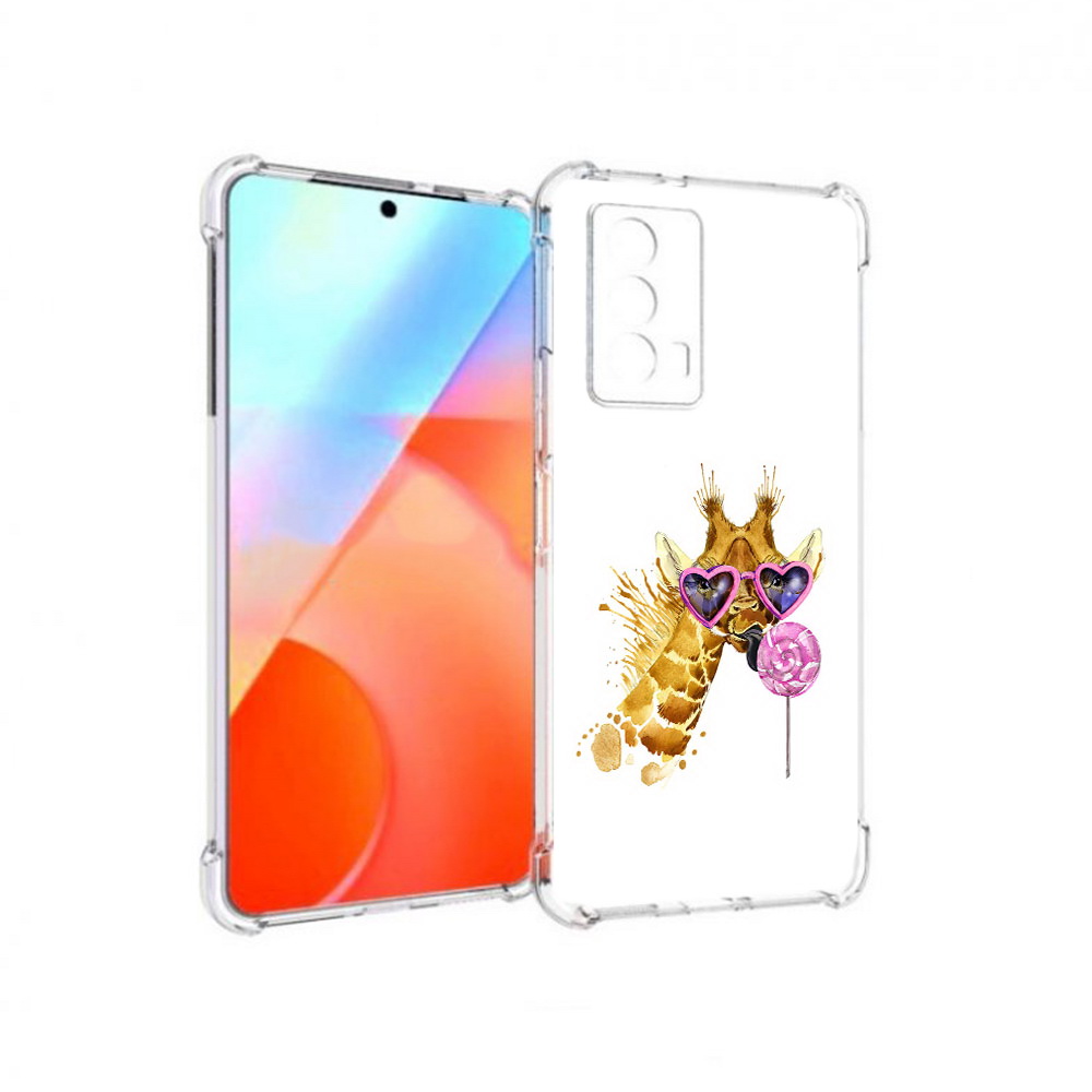 

Чехол MyPads Tocco для Vivo iQOO Z5 акварельный жираф (PT226980.401.217), Прозрачный, Tocco