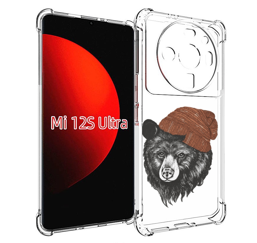 

Чехол MyPads Медведь в шапке 2 для Xiaomi 12S Ultra, Прозрачный, Tocco