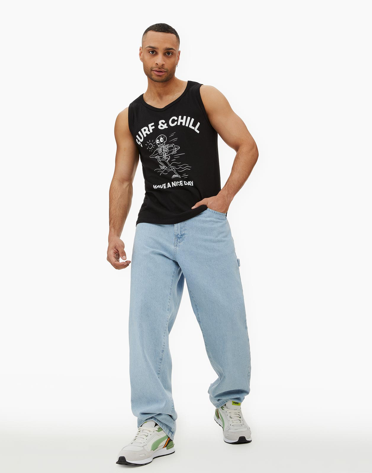 

Майка мужская Gloria Jeans BTN002250 черная L, Черный, BTN002250