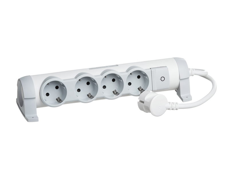 фото Сетевой фильтр legrand leg 4 sockets 3m white-grey 694627