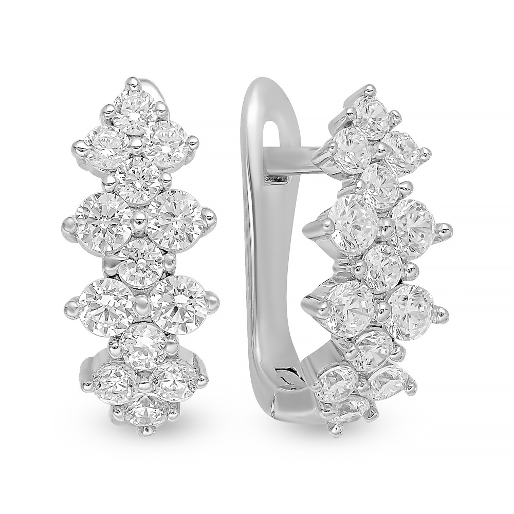 

Серьги из серебра 585Gold 702006741, фианит, 702006741