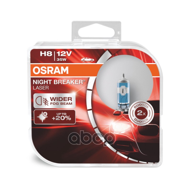 

Лампа галоген 12v h8 35w pgj19-1 osram night breaker laser +150% яркости 64212nl-hcb