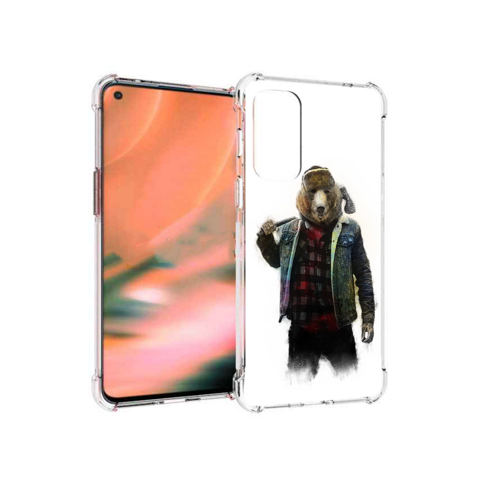 

Чехол MyPads Tocco для OnePlus Nord 2 5G медведь с топором (PT161451.125.469), Прозрачный, Tocco