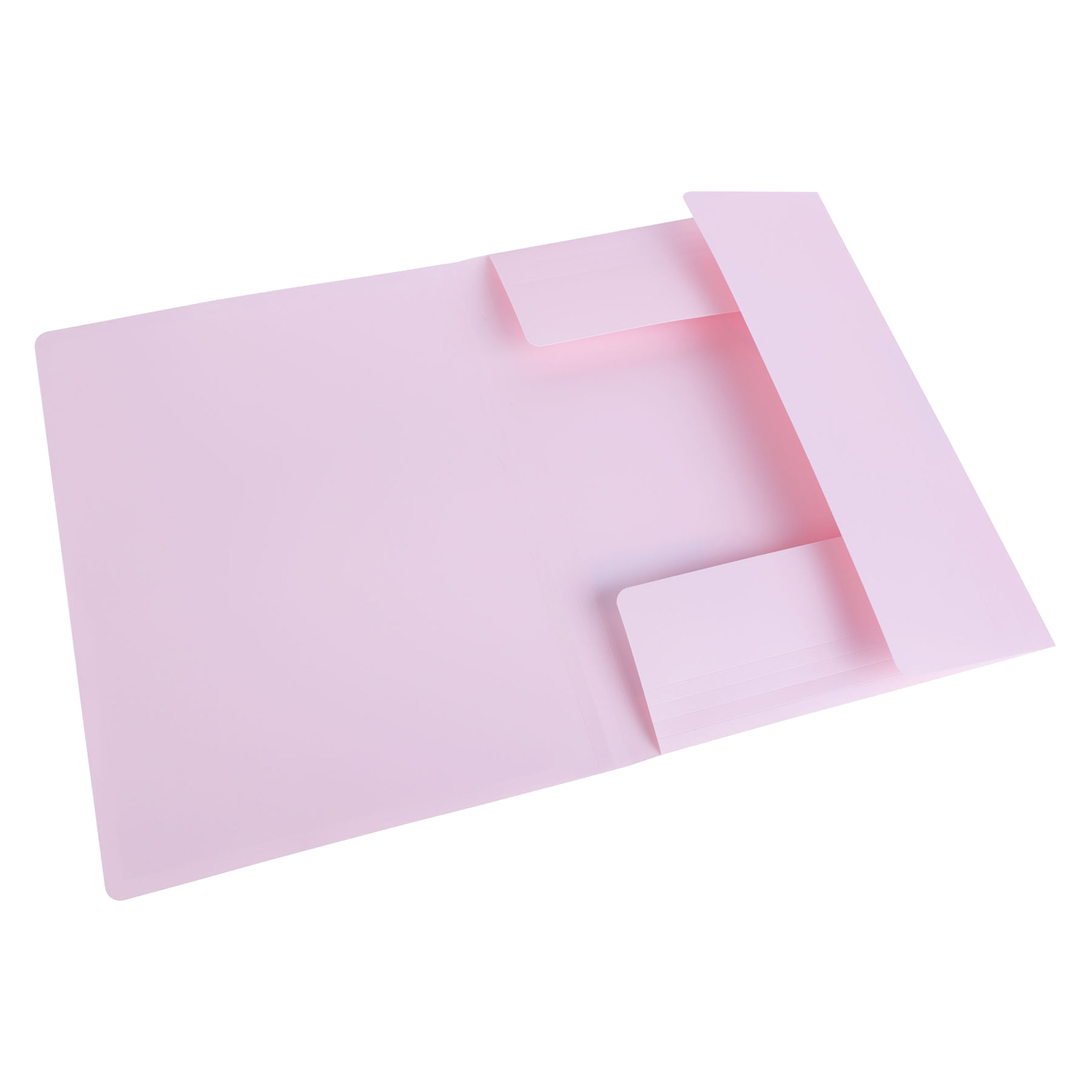 фото Папка ашан а4 на резинке 3 отделения пластиковая розовая