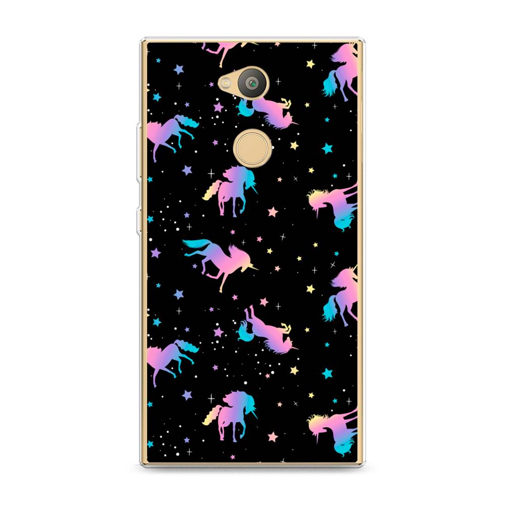 

Чехол на Sony Xperia L2 "Единороги градиент", Черный;розовый;голубой, 53450-1