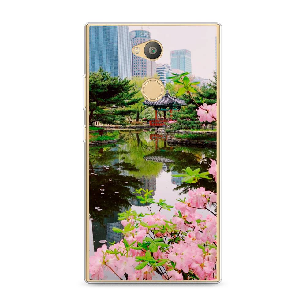 

Чехол для Sony Xperia L2 "Сакура возле озера", Зеленый;розовый;голубой, 53450-2