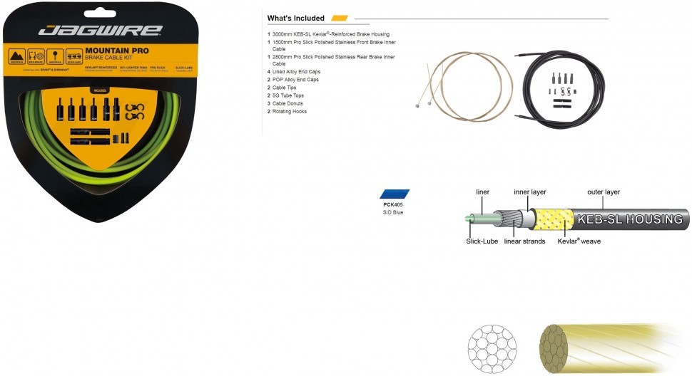 

JAGWIRE Комплект тормозных тросов Mountain Pro Brake Kit с рубашкой, заглушками, крючками