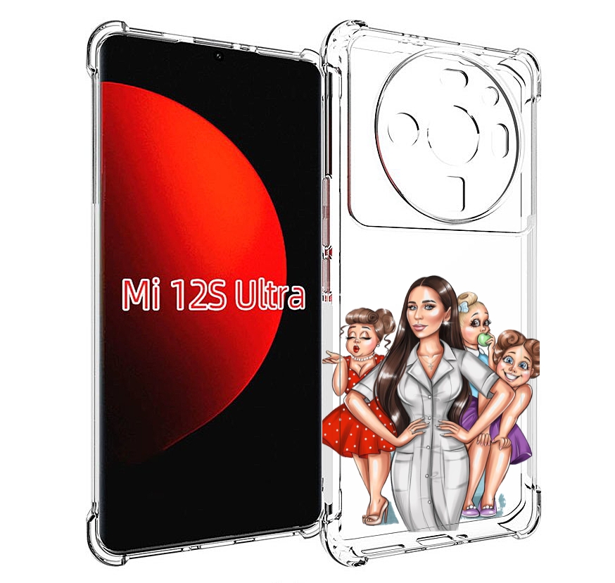 

Чехол MyPads Милые-дамы женский для Xiaomi 12S Ultra, Прозрачный, Tocco