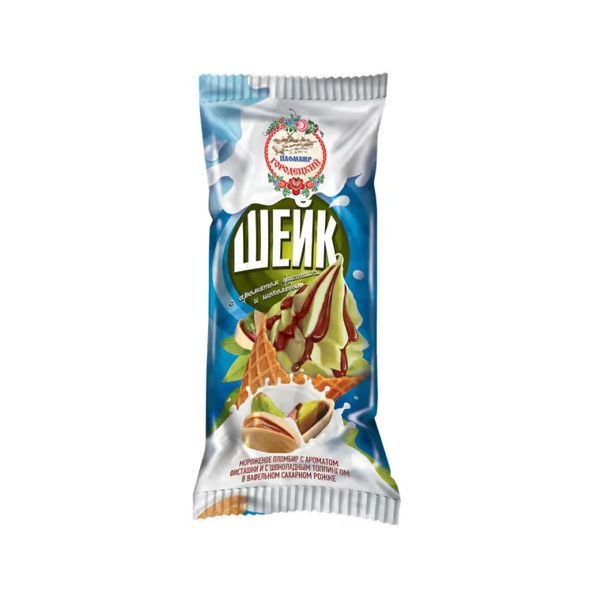 

Мороженое Пломбир Городецкий Шейк фисташка с шоколадом 15,5% 100 г