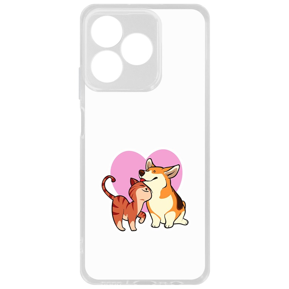 

Чехол-накладка Krutoff Clear Case Любовь противоположностей для Realme C51, Прозрачный