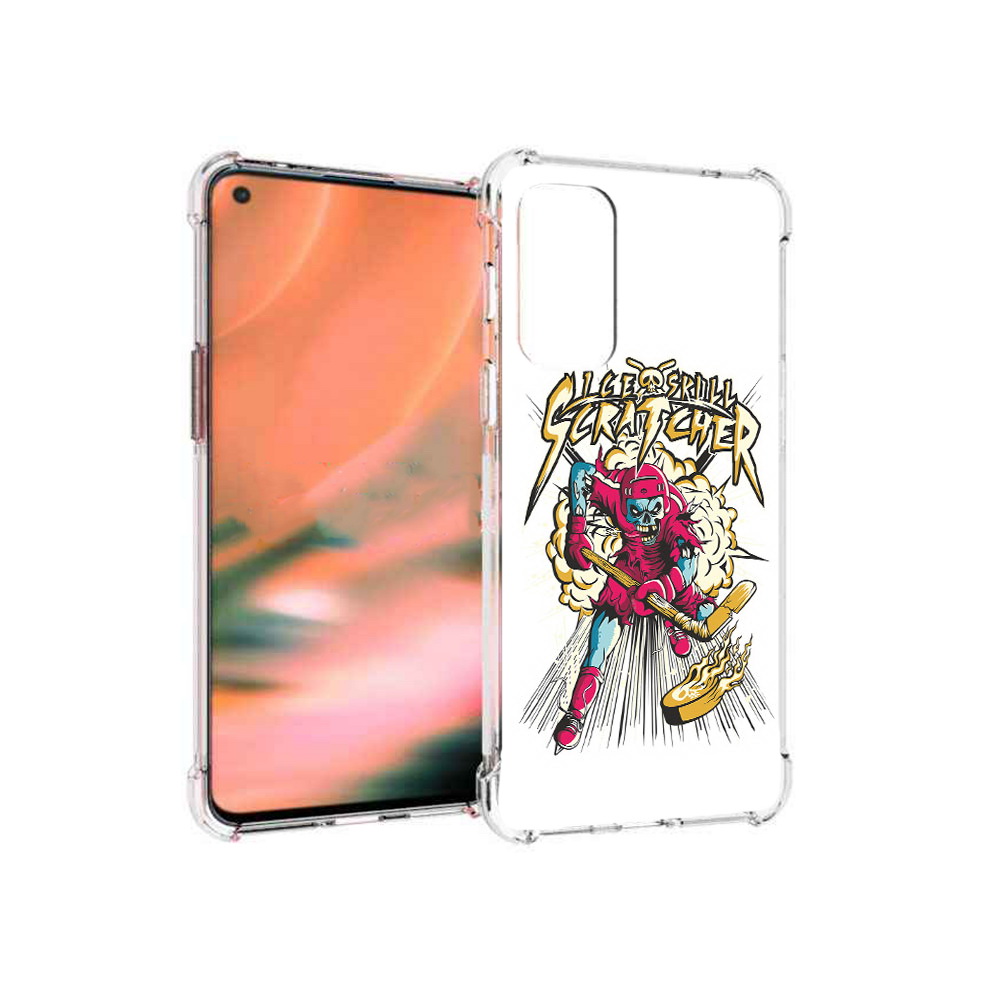

Чехол MyPads Tocco для OnePlus Nord 2 5G нарисованный скелет хоккеист (PT161451.125.514), Прозрачный, Tocco