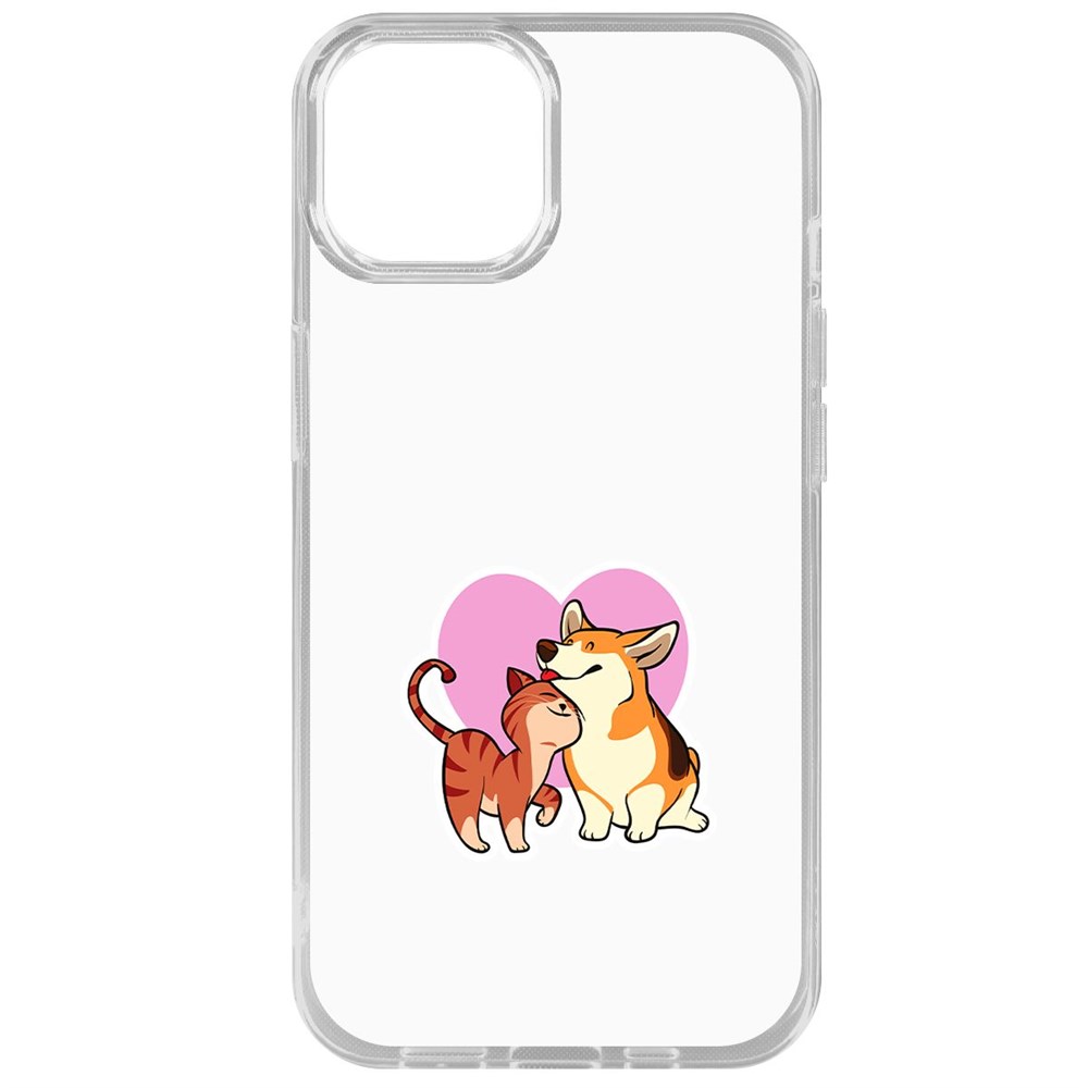 

Чехол-накладка Krutoff Clear Case Любовь противоположностей для iPhone 15, Прозрачный