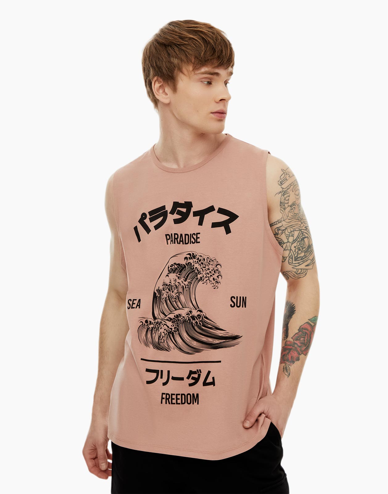 

Майка мужская Gloria Jeans BTN002286 розовая M, Розовый, BTN002286