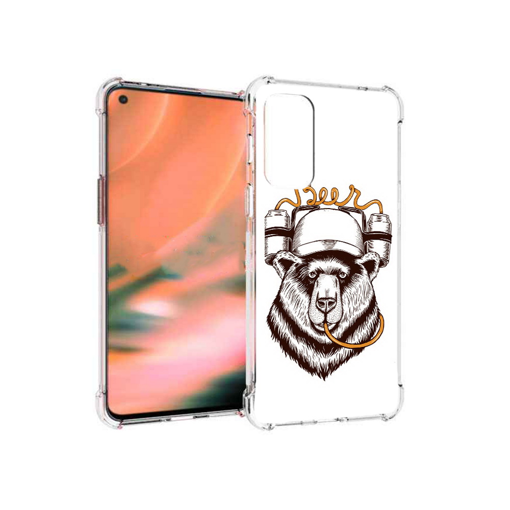 

Чехол MyPads Tocco для OnePlus Nord 2 5G пивной медведь (PT161451.125.538), Прозрачный, Tocco