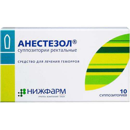 

Анестезол суппозитории ректальные 100 мг + 40 мг + 20 мг + 4 мг №10