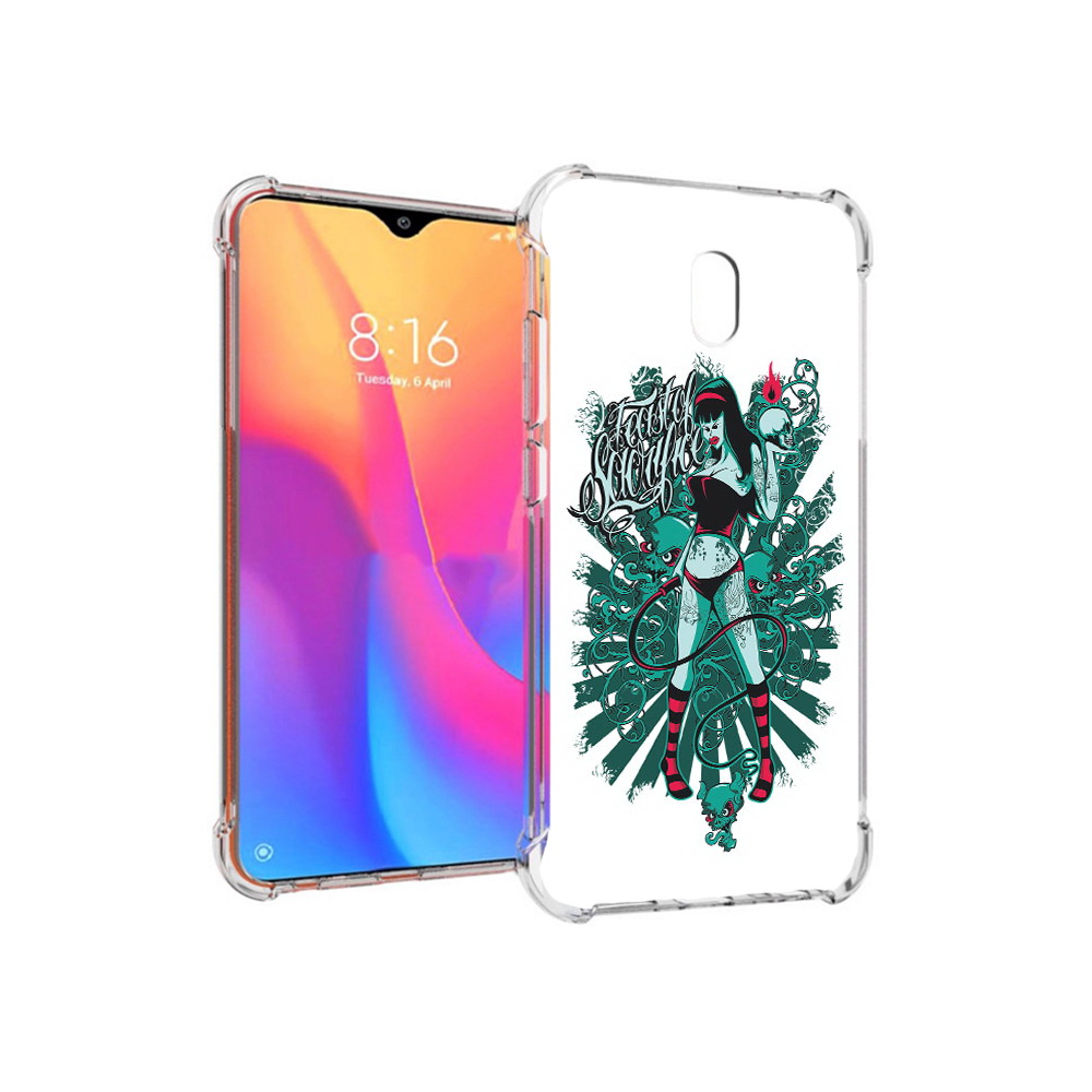 

Чехол MyPads Tocco для Xiaomi Redmi 8A нарисованная девушка в татуировках, Прозрачный, Tocco