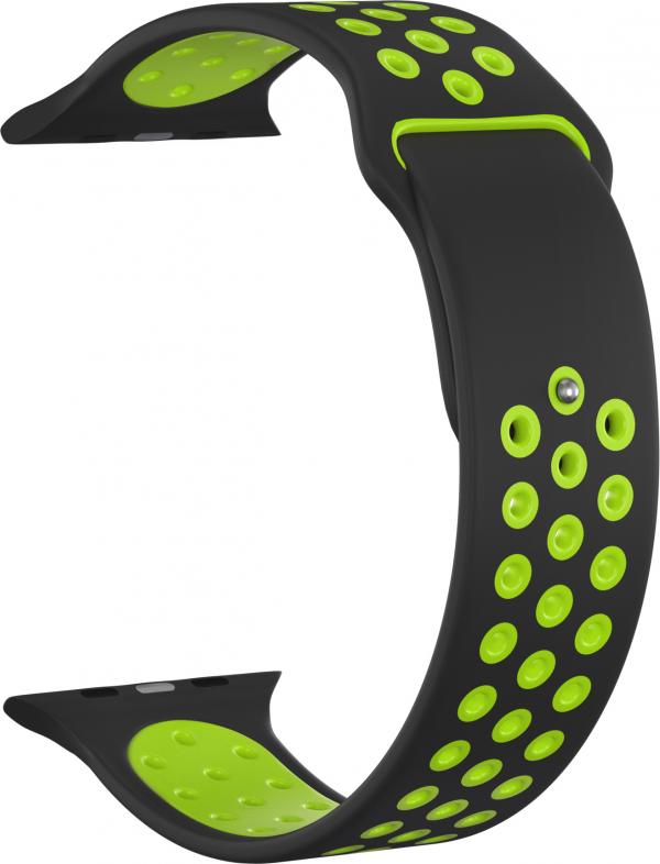 

Ремешок силиконовый GSMIN Sport Edition для Apple Watch Sport 42/44 (Черно-зеленый)