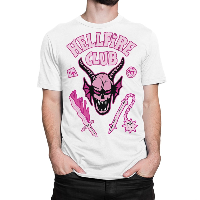 

Футболка мужская Dream Shirts Hellfire Club - Очень странные дела белая S, Hellfire Club - Очень странные дела