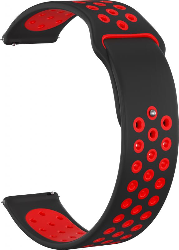 

Ремешок силиконовый GSMIN Sport Edition 22 для Elari KidPhone 4G (Черно-красный)