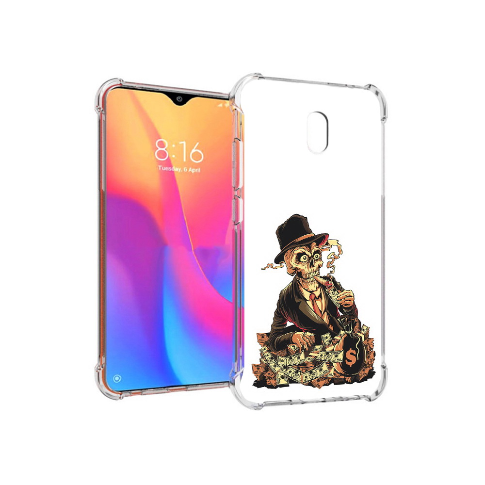 

Чехол MyPads Tocco для Xiaomi Redmi 8A нарисованный череп с сигаретой (PT138948.272.515), Прозрачный, Tocco