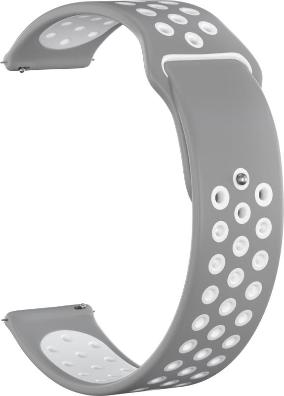 

Ремешок силиконовый GSMIN Sport Edition 22 для Elari KidPhone 4G (Серо-белый)